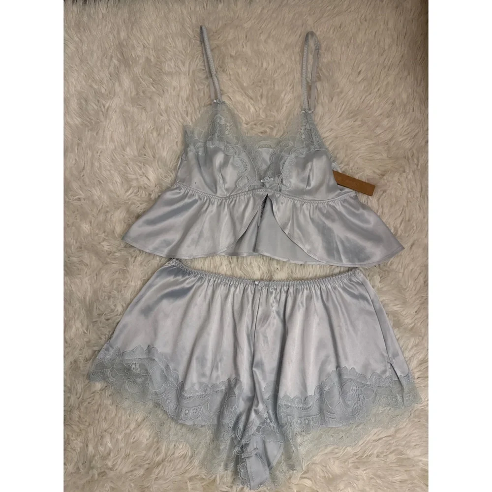 SKIMS | Woven Shine Babydoll and Short Set | XS | Cloud - Picture 1 of 8